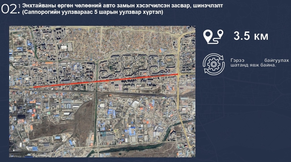 Нийслэлээс энэ онд таван байршилд авто замыг засаж шинэчилнэ